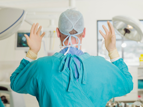 Spine surgeon standing in operation theatre