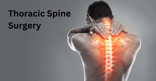 A person showing signs of thoracic spine pain