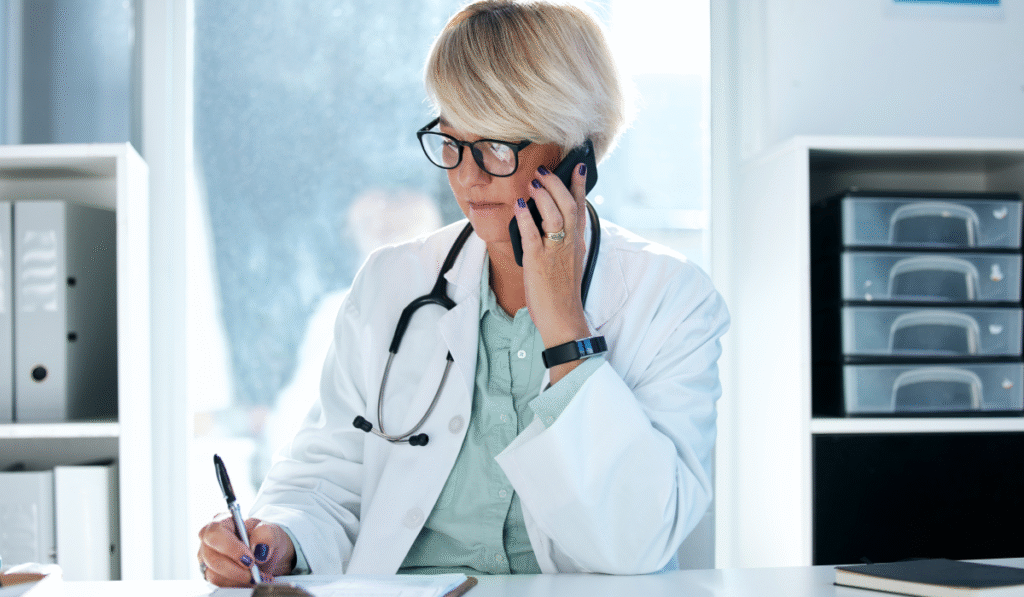 one of our doctors analyzing spine MRI images to provide a second opinion on back pain treatment.