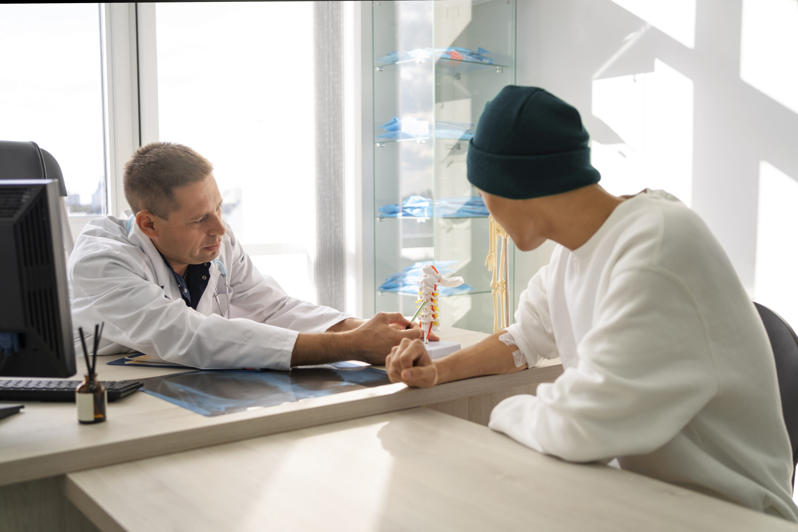 Consultation with a specialist regarding spinal cord tumors surgery and recovery.